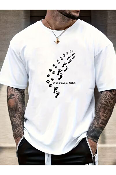 CLASSY.MODA تي شيرت سيلا تريند من القطن الأبيض الفاخر