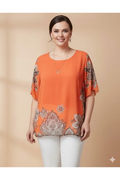 Volupta women's casual orange blouse