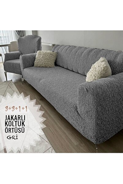 beyvetçe Jakarlı Düz Desen 3311 koltuk örtüsü Kanepe Örtüsü | Lastikli Koltuk...