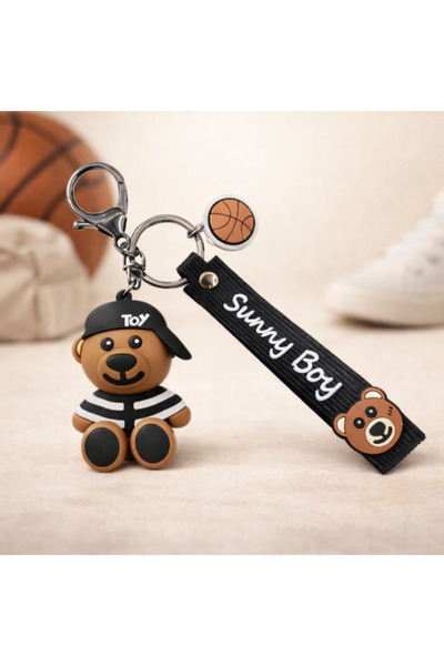 esdekor Sunny Boy Toy 3D Animal Keychain with Teddy Bear Figure 21X4Cm 1 Piec...
