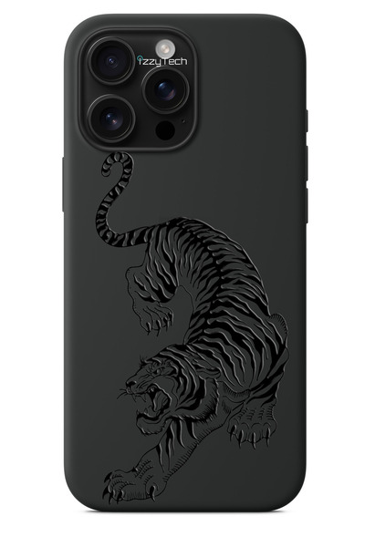 izzytech حافظة هاتف سوداء متوافقة مع iPhone 16 Plus - نمط بتأثير طلاء لامع مع...