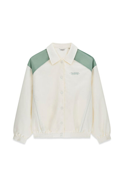 Guess Kadın Renk Bloklu Rüzgarlık - Krem