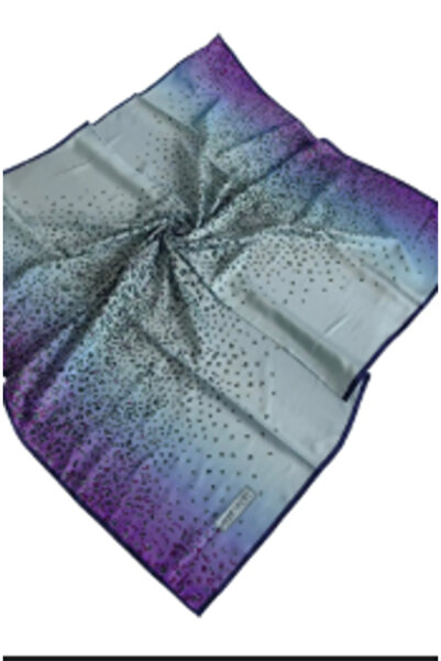 Aker Sport Scarf Ist 7923769-922 Navy Blue Lilac Flower Pattern