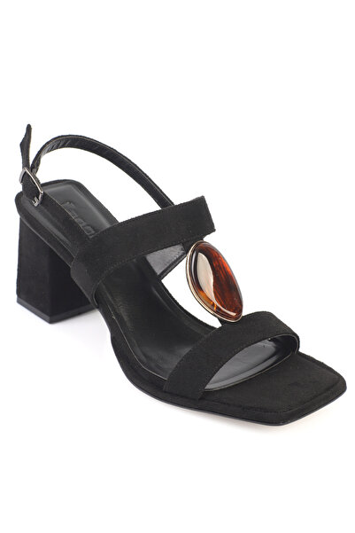 Capone Outfitters Ronni Mid-Heeled Stone Suede Look Women's Shoes