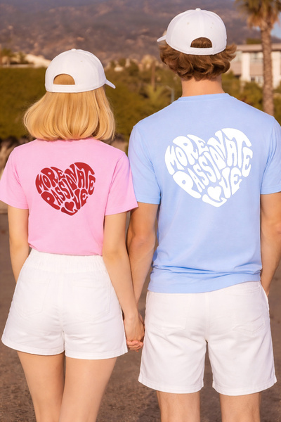 LORVEX Combinație de tricouri pentru cupluri Ziua Îndrăgostiților (Valentine'...