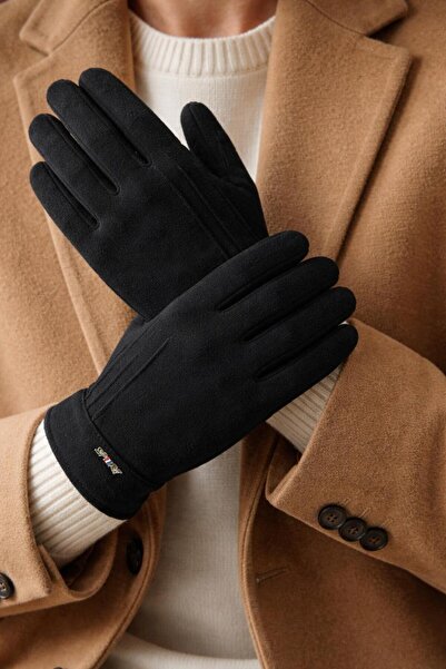 Şirin Giyim Aksesuar Kaşe Stylish Gloves Black - Luxury Winter Gloves with Ph...
