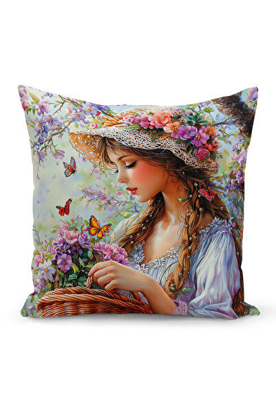 Bertille Home Husă de pernă cu imprimare digitală pe două fețe, seria Spring ...