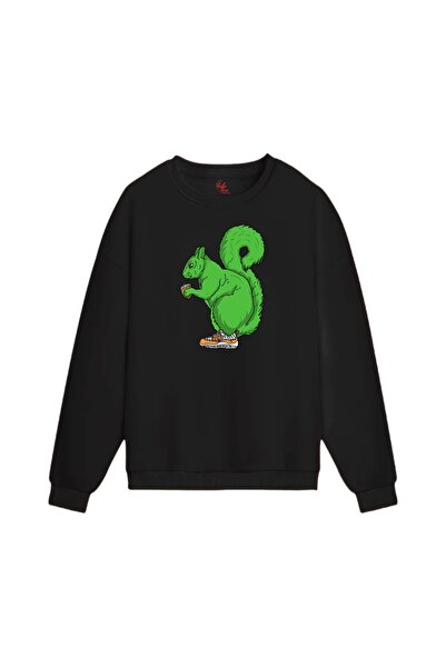 Rabona Fashion Cool Squirrel Printed Hoodie Sweatshirt (Optional)