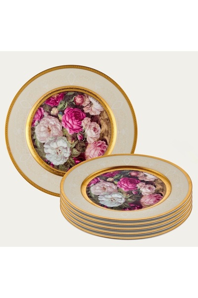 hediye Esterhomedecor Set of 6 Porcelain Serving Plates 25cm
