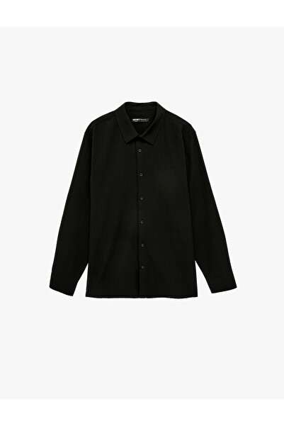 Koton Regular Fit Classic Collar Buttoned Textured Long Sleeve Shirt