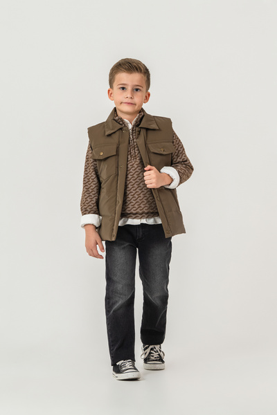 LUCY EXCLUSİVE Patterned Knitwear Sweater 4-Piece (Vest; Sweater; Shirt; Pant...