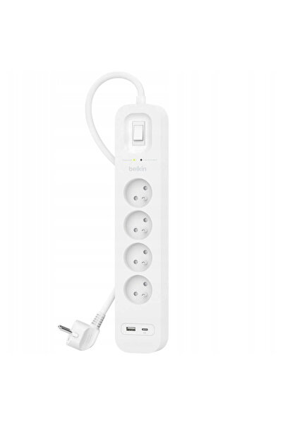 Belkin Protector de supratensiune SurgePlus 4xFR 1xUSB-A 1xUSB-C 525J 2M