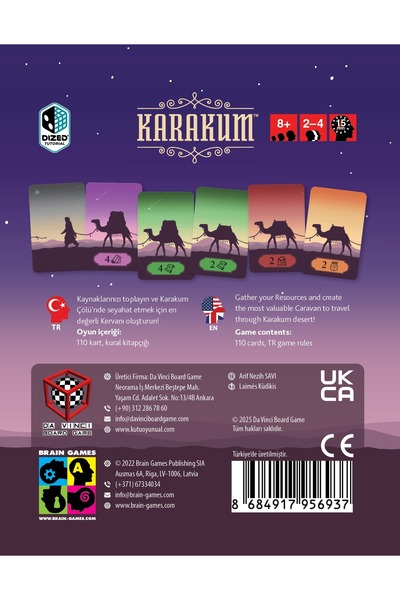 Da Vinci Board Game Karakum Kutu Oyunu (Türkçe)