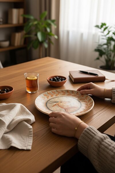 Limboda Bonna Mezopotamya Geyik Gourmet Düz Tabak 19 cm