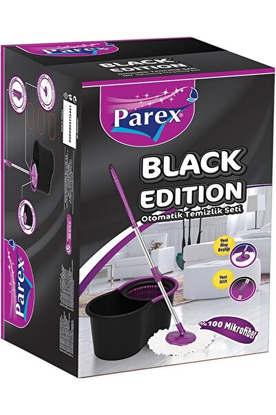 AREEN طقم التنظيف التلقائي الإصدار الأسود - مجموعة دلو وممسحة