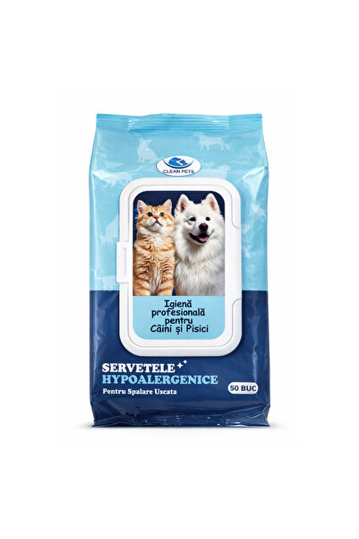 Clean Pets Wet Wipes, Hypoallergenic, for dogs and cats, 50 pcs