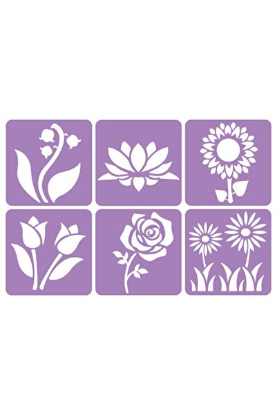 Loolipo Set of 6 flower stencils, 14 x 14 cm