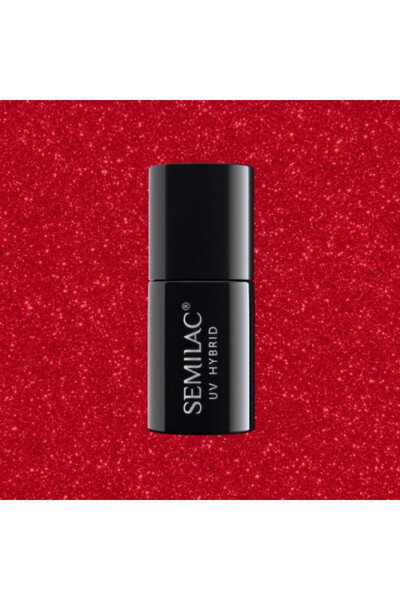 Semilac Semi-Permanent Nail Polish 025 Glitter Red 7 ml