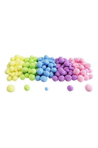 Loolipo Pastel colored pom-pom set - 200 pieces