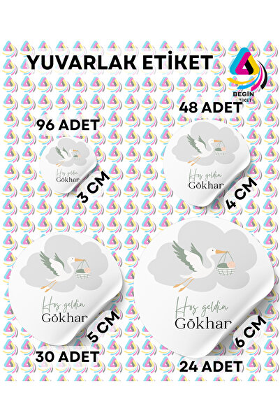 BEGİN ETİKET YENİ DOĞAN BEBEK ETİKETİ KİŞİSELLEŞTİRİLEBİLİR STİCKER YAPIŞKAN ...