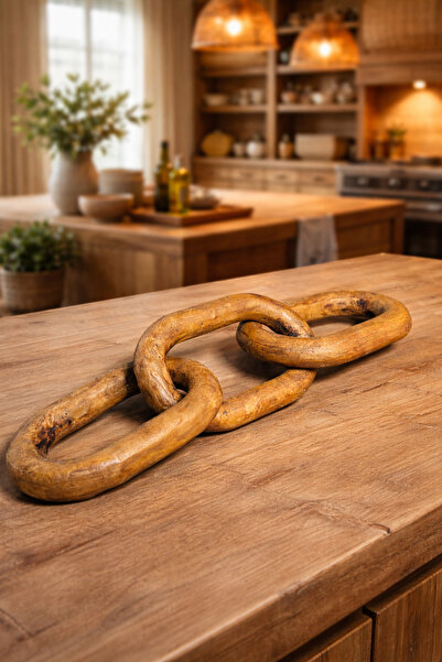 İSHTAR DEKOR DEKORATİF YATAY ZİNCİR - AHŞAP RENK