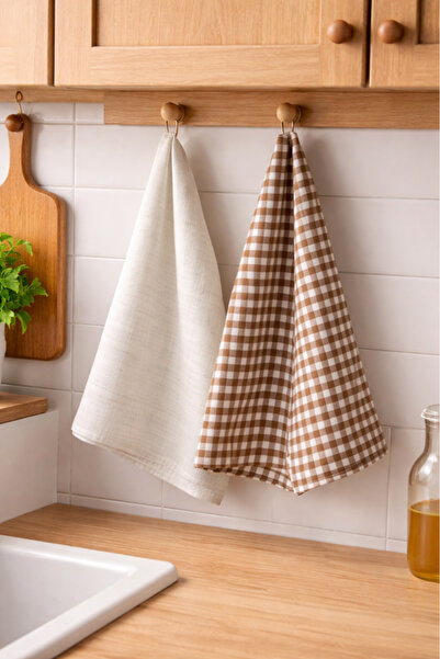 Elvya 100% Cotton Double Layer Muslin Kitchen Drying Cloth Set of 2 40X60 cm ...