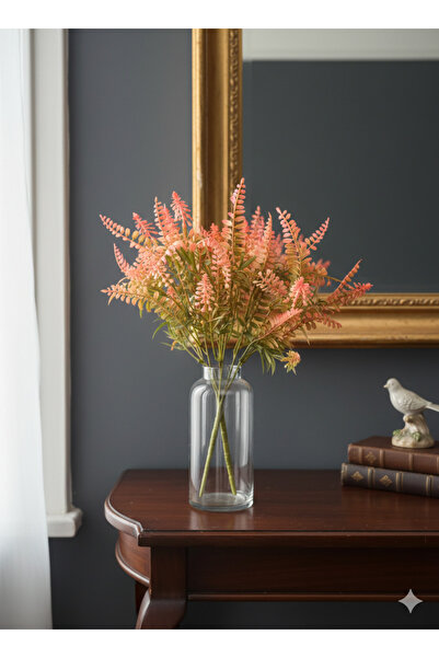 YASİMA Artificial Orange Arrangement with Fern Leaf Green Plant Home Decorati...