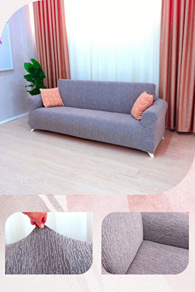 Uy Style Jakarli, Rubberized Sofa Cover, Stain-Resistant, for 3-Seater Sofa (...