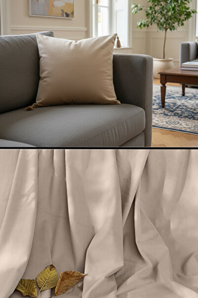 B'DEKOR DÖŞEMELİK KUMAŞ Krem Baby Face Silinebilir Kadife Lüks Yumuşak Kırlen...