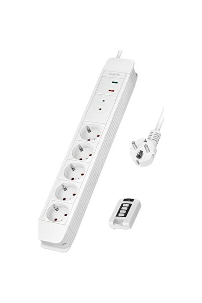 LogiLink Prelungitor cu 5 prize, 1,5 m, alb