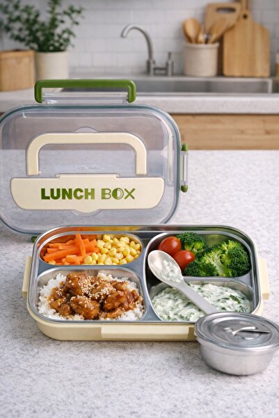 Brillant Cutie de prânz din oțel inoxidabil cu 4 compartimente BR-6673 26x20x...