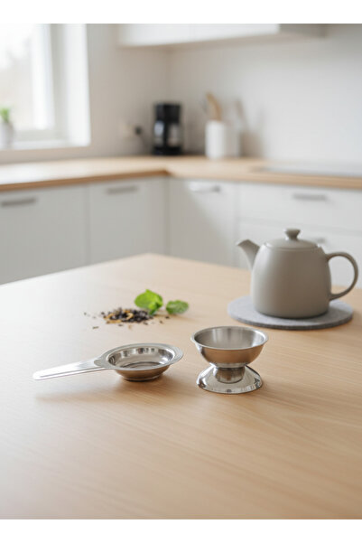 Mutsan 18/10 Stainless Steel Classic Tea Strainer |   Practical Set with Stan...