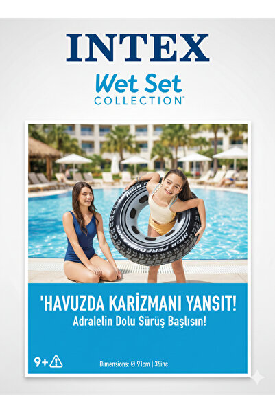 Intex KAMYON TEKERLEĞİ Tasarımlı Genç ve Yetişkin Deniz Simidi