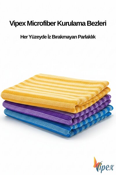 VİPEX 3 ADET ULTRAFİBER ÖZEL DOKU MİKROFİBER ÇOK AMAÇLI BEZ 40x60
