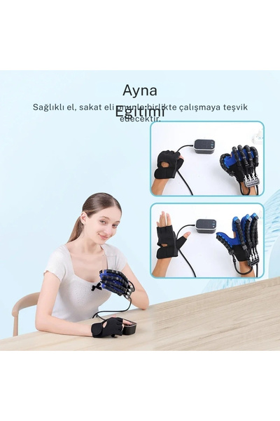 sz master bilişim SAĞ XL Rehabilitasyon Robot Eldiveni Aynalı El Terapisi Cih...