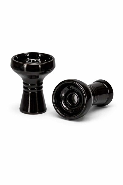 Anka Siyah Parlak Sırlı Nargile Lülesi – Modern Klasik