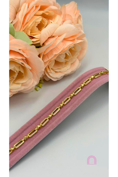 Moond Accessories Xuping Taşlı Kesim Model Gold Bileklik