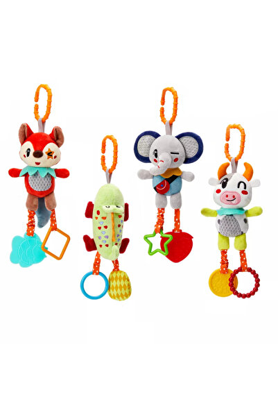 TUMAMA KIDS Set 4 Jucării Pluș Animale Tumama, Zornăitoare cu Silicon Dentiți...