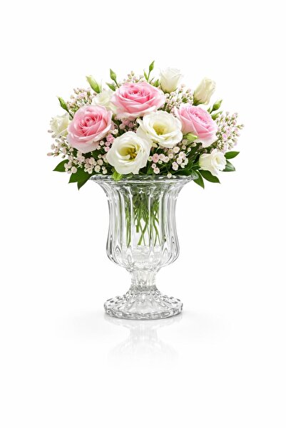 Empressco Şeffaf Kristal Cam Dekoratif Vazo 11x14cm, şık ve zarif tasarım