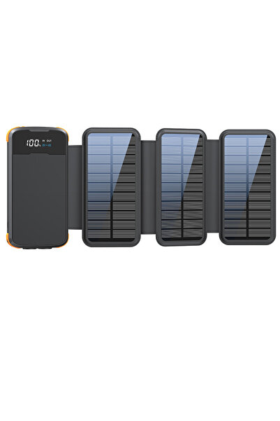 ALWAYS TEKNOLOJİ 20000mAh Solar Powerbank - Katlanabilir 4 Panel, Darbeye Day...