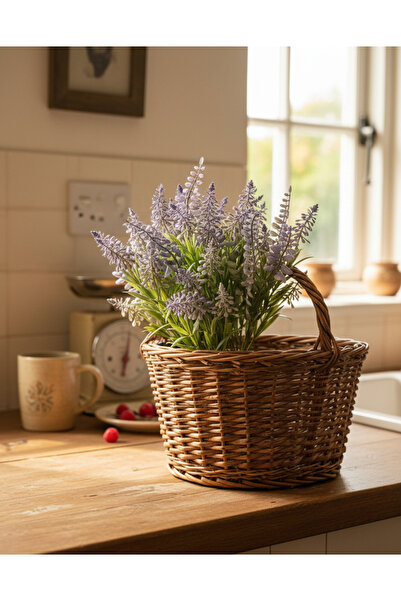 YAPAY ÇİÇEK DERYASI YAPAY MOR EĞRELTİ GARNİTÜR YEŞİLLİK BİTKİSİ EV DEKORASYON...