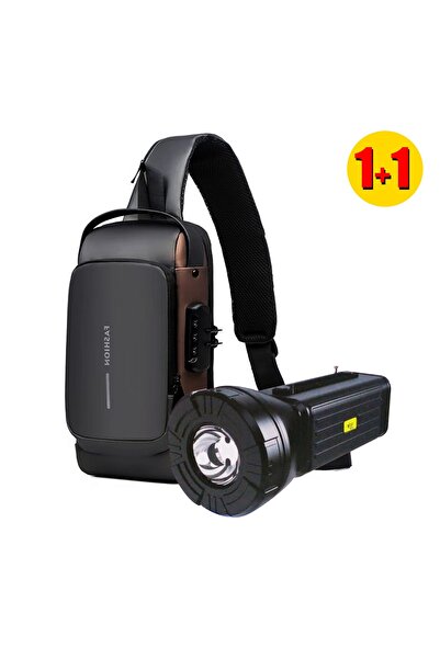 Zen Store 2 PC-BROWN Anti-Theft Sling Bag & WUF W19 Bluetooth Speaker