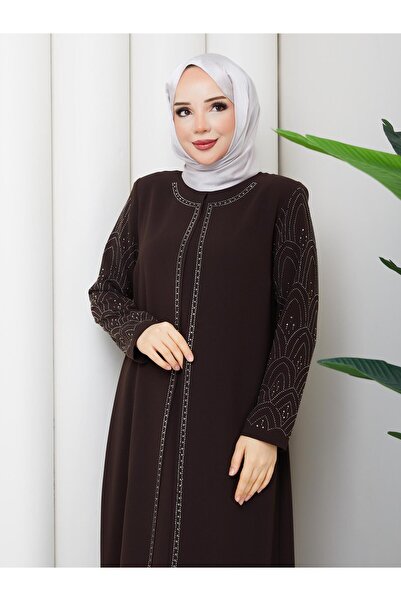 ESLEMNUR Plus size mother dress with stone sleeves