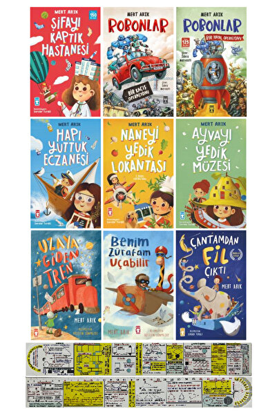 Timaş Çocuk Mert Arık 9 Kitap Set/Robonlar-Şifayı Kaptık Hastanesi-Hapı Yuttu...