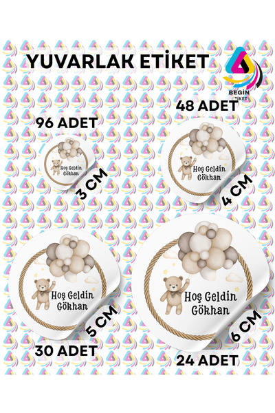 BEGİN ETİKET YENİ DOĞAN BEBEK ETİKETİ KİŞİSELLEŞTİRİLEBİLİR STİCKER YAPIŞKAN ...