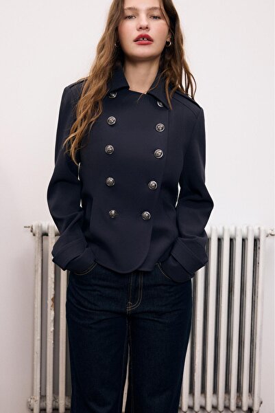 Stradivarius Kabartmalı düğmeli blazer ceket