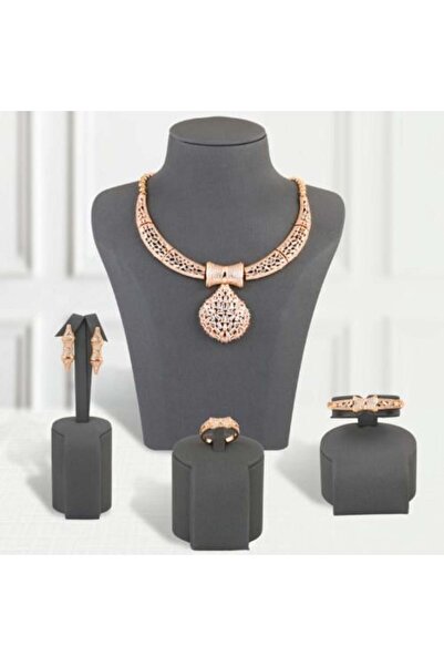 KUNOOZ Crystal Flower Gold Alternative Set