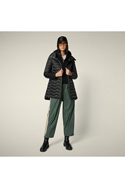 SAVE THE DUCK Kadın Uzun Mont Siyah - Livette