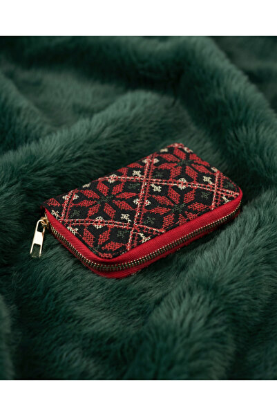 Zaytoon Palestinian Traditional Colorful Red Embroidered Single Zipper Women'...