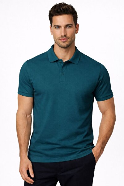 zs zaos fashion تي شيرت رجالي من Poloyaka بأكمام قصيرة وتصميم أساسي من القطن ...